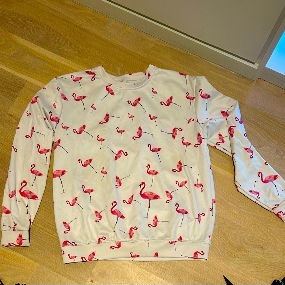 Small flamingo crewneck sweatshirt!